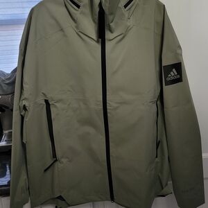 Adidas Men's Green Waterproof Hooded Jacket